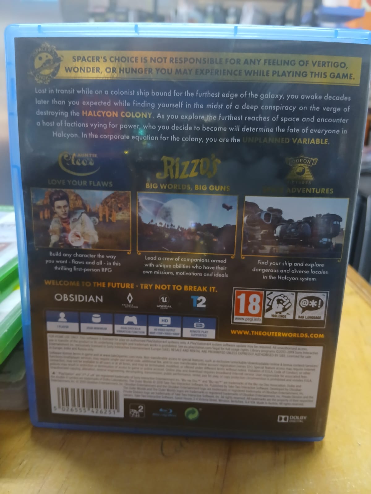 PS4 GAME THE OUTER WORLD