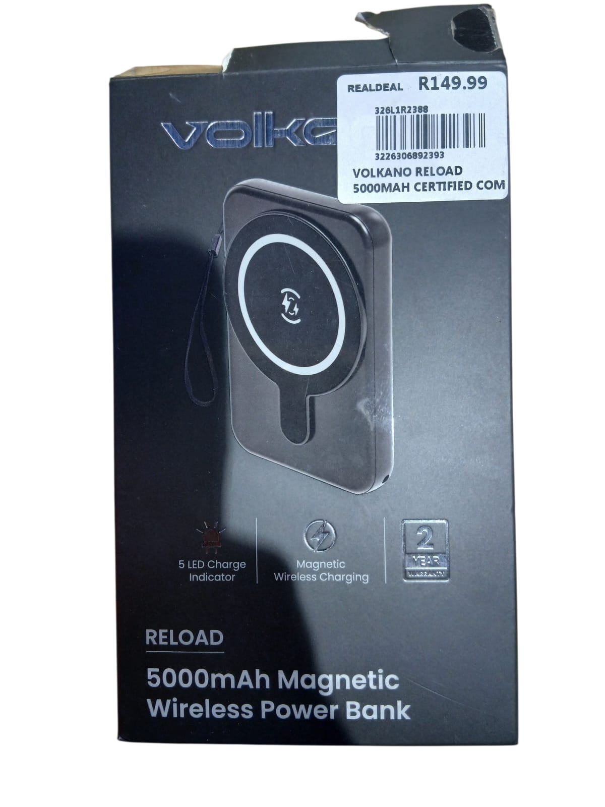 VOLKANO RELOAD 5000MAH MAGNETIC WIRELESS POWER BANK