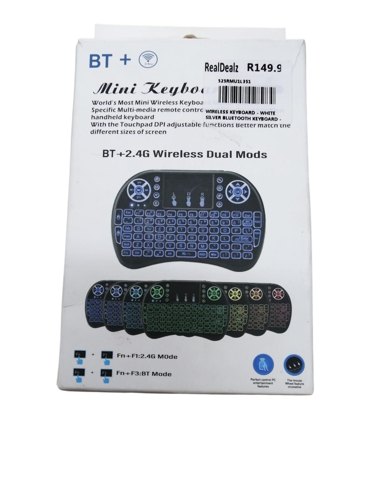 Mini Keyboard BT + 2.4G Wireless Dual Mods Pk For Laptop,Smart tv etc