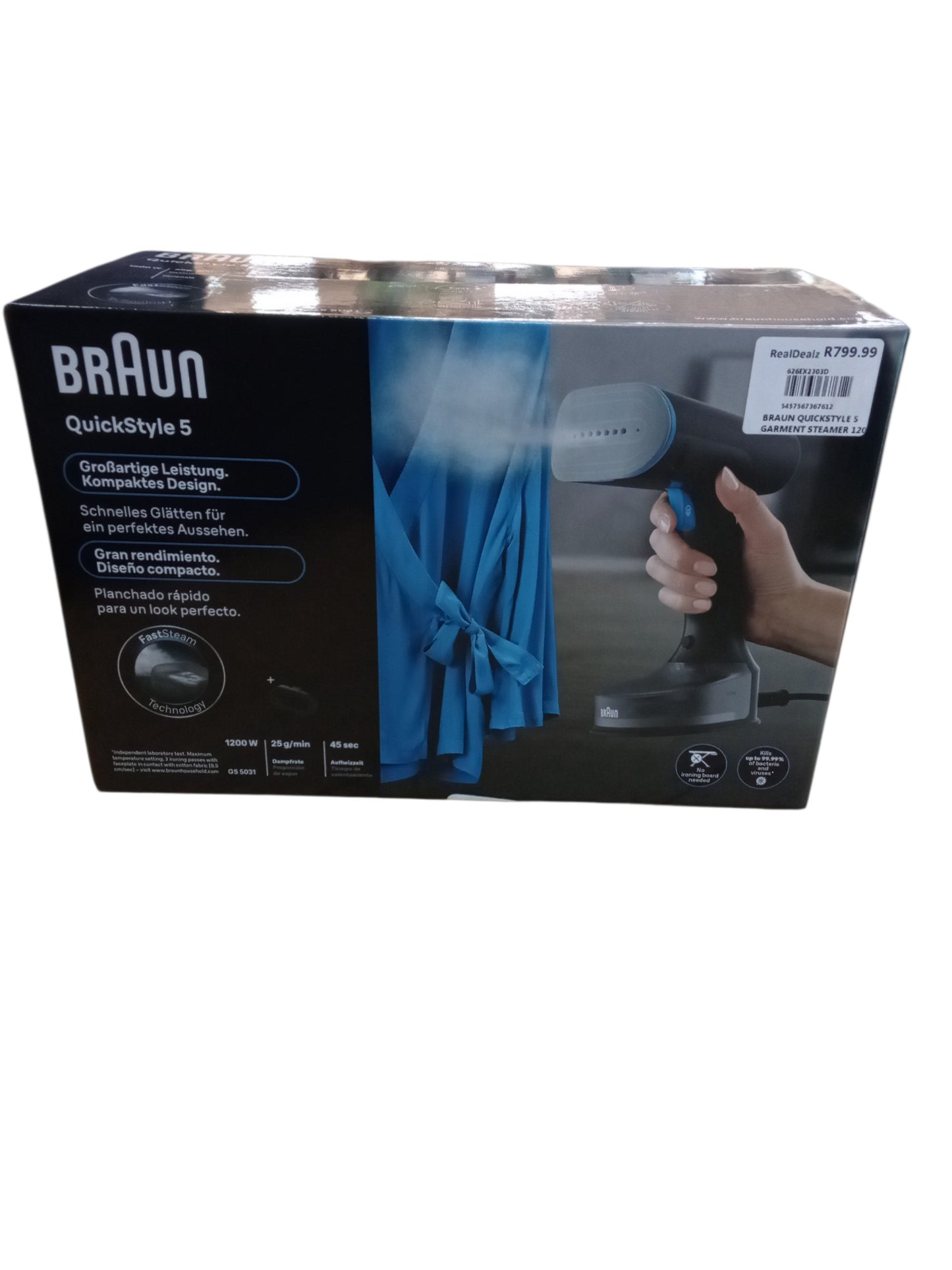 BRAUN QUICKSTYLE 5 1200W GARMENT STEAMER
