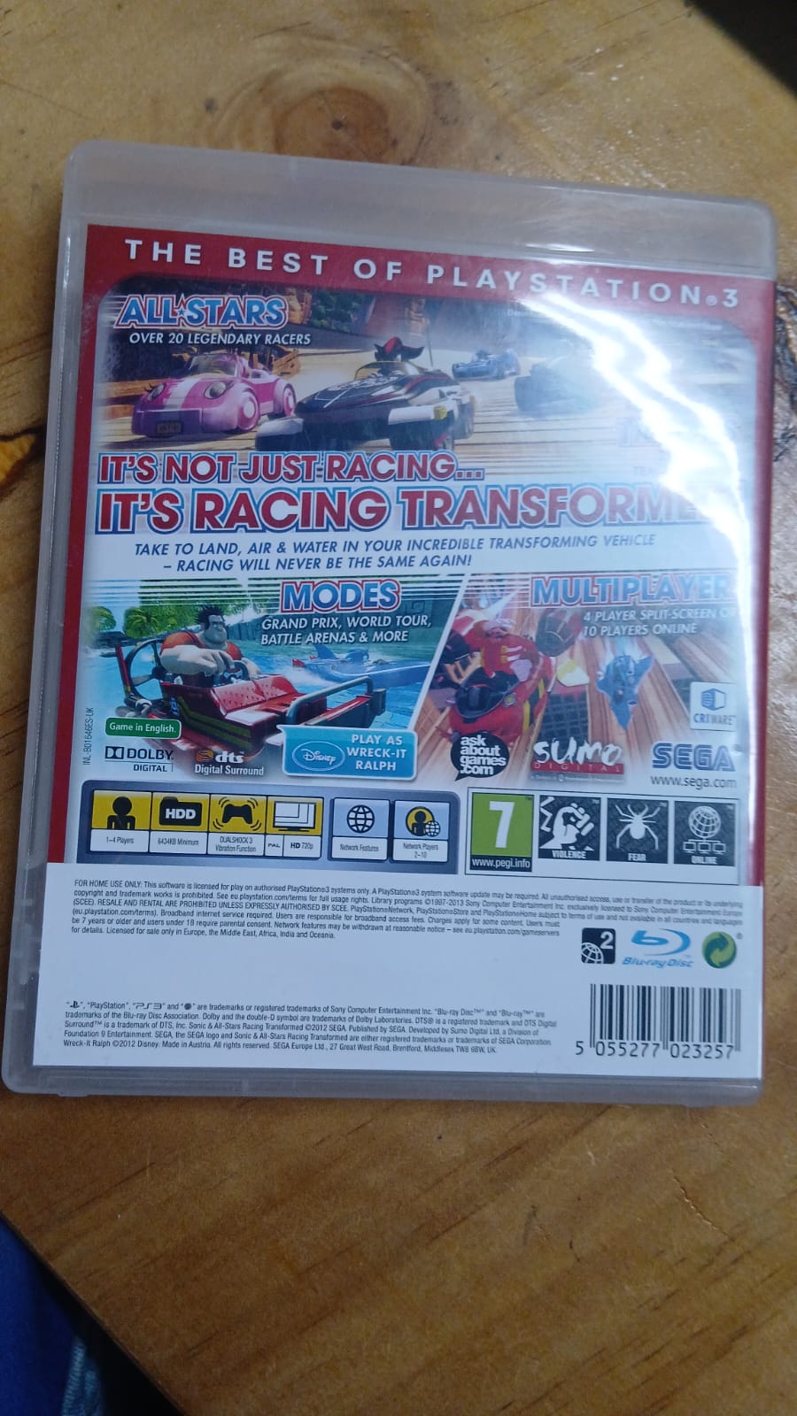 PS3 SONIC ALL-STAR RACING TRANSFORMED