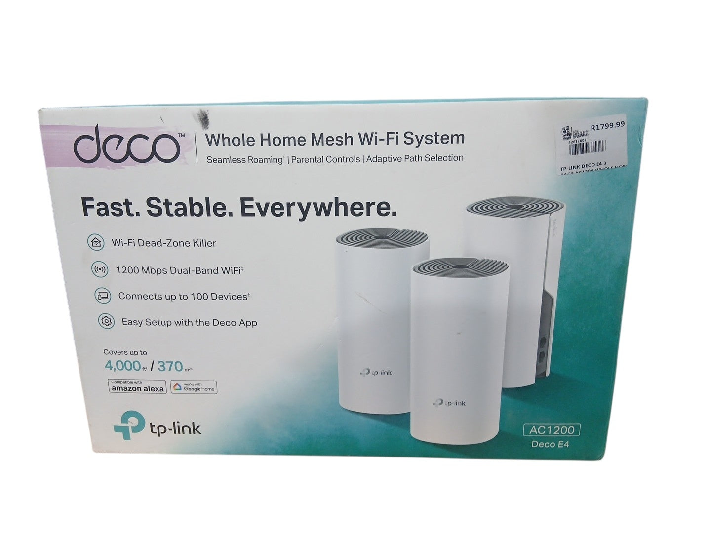 TP-LINK DECO E4 3 WHOLE HOME MESH WIFI SYSTEM