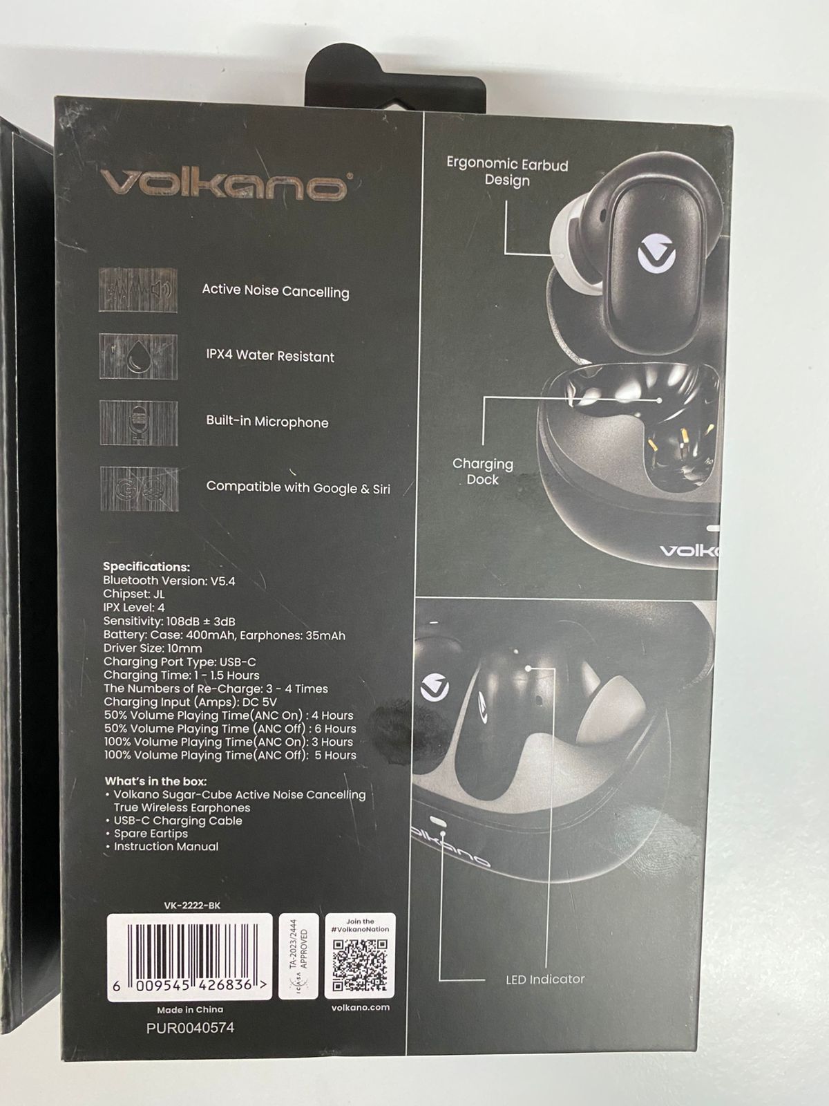 VOLKANO SUGAR CUBE TRUE WIRELESS EARPHONES