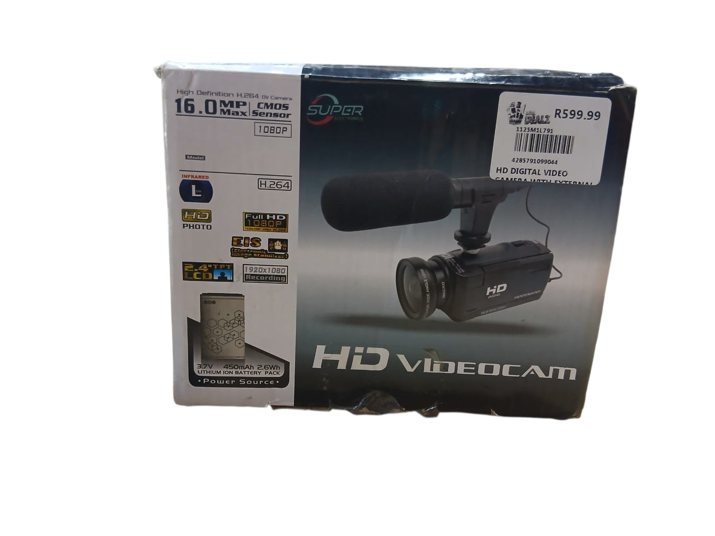 HD DIGITAL VIDEO  CAMERA WITH EXTERNAL MICROPHONE
