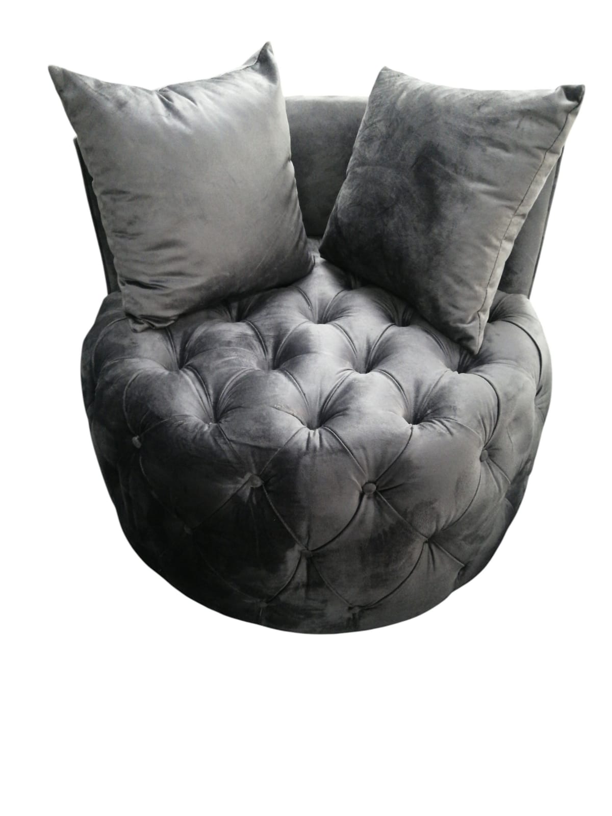 Grey Velvet 1 Seater Sofa