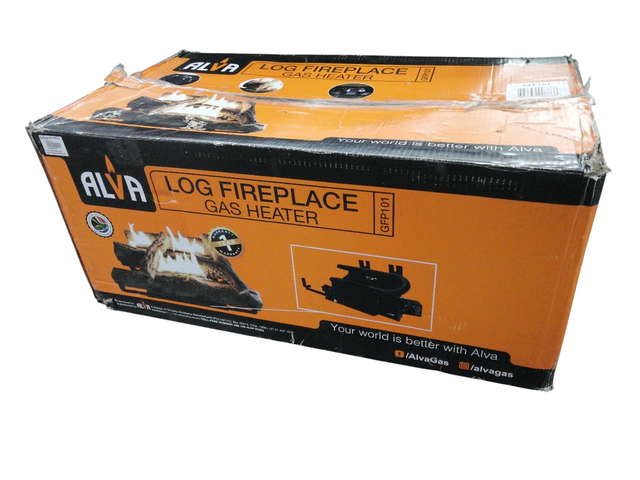 Alva Log Fireplace Gas Heater 670MM Wide
