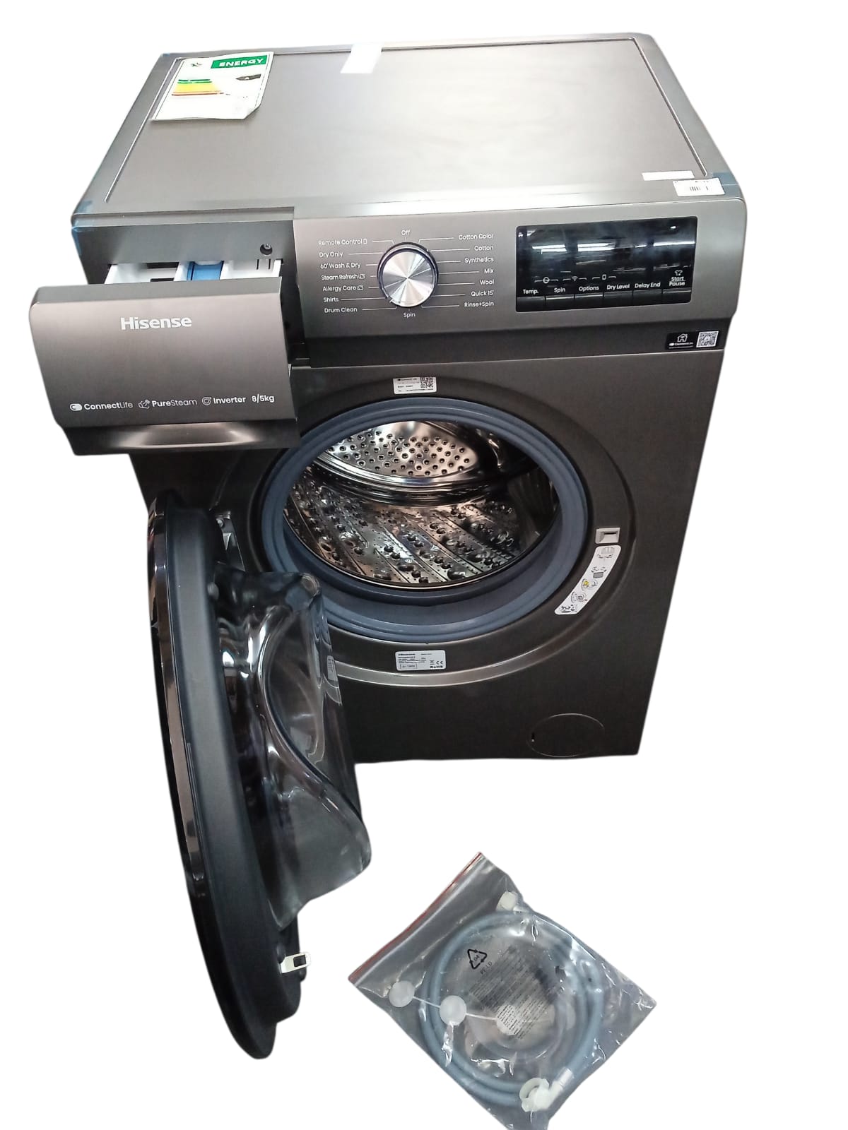 HISENSE FRONT LOADER 8/5KG WASHER-DRYER WD3Q8043BT