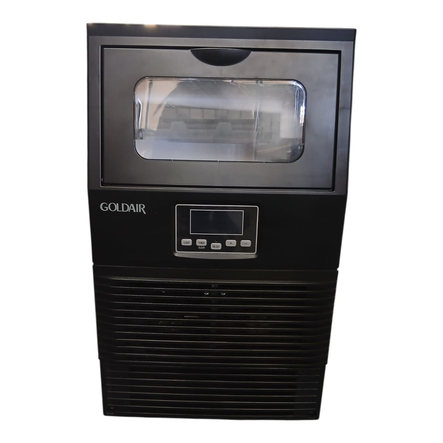 GOLDAIR 30KG/24hrs MATT BLACK PLUMBED-IN ICE MAKER SQUARE CUBE