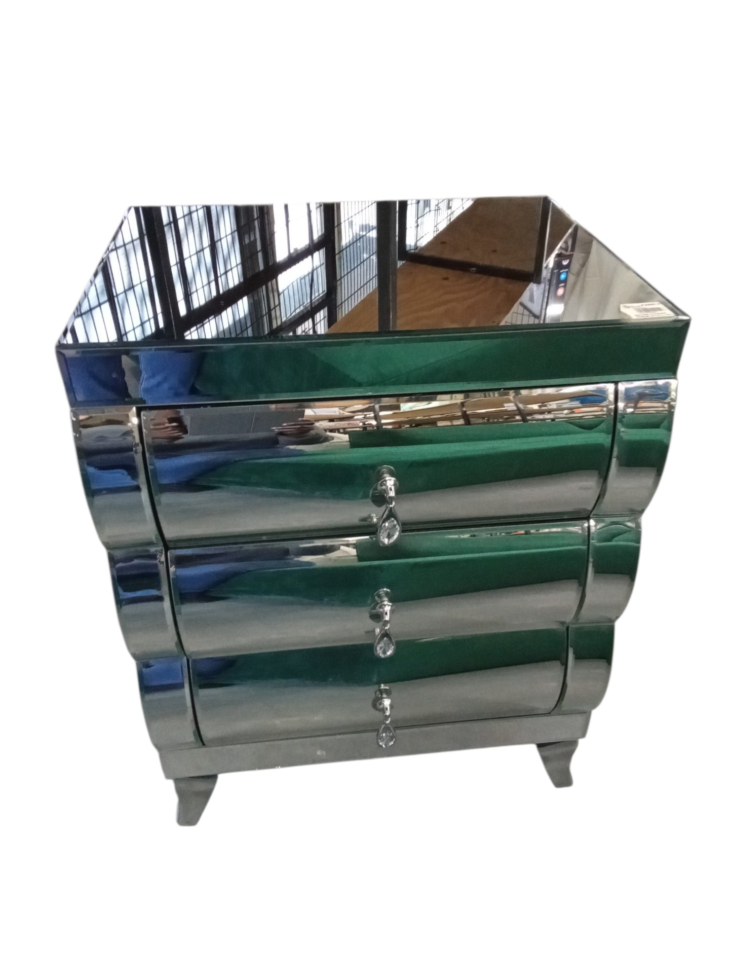 PRISTINE 3 DRAWER MIRROR PEDESTAL
