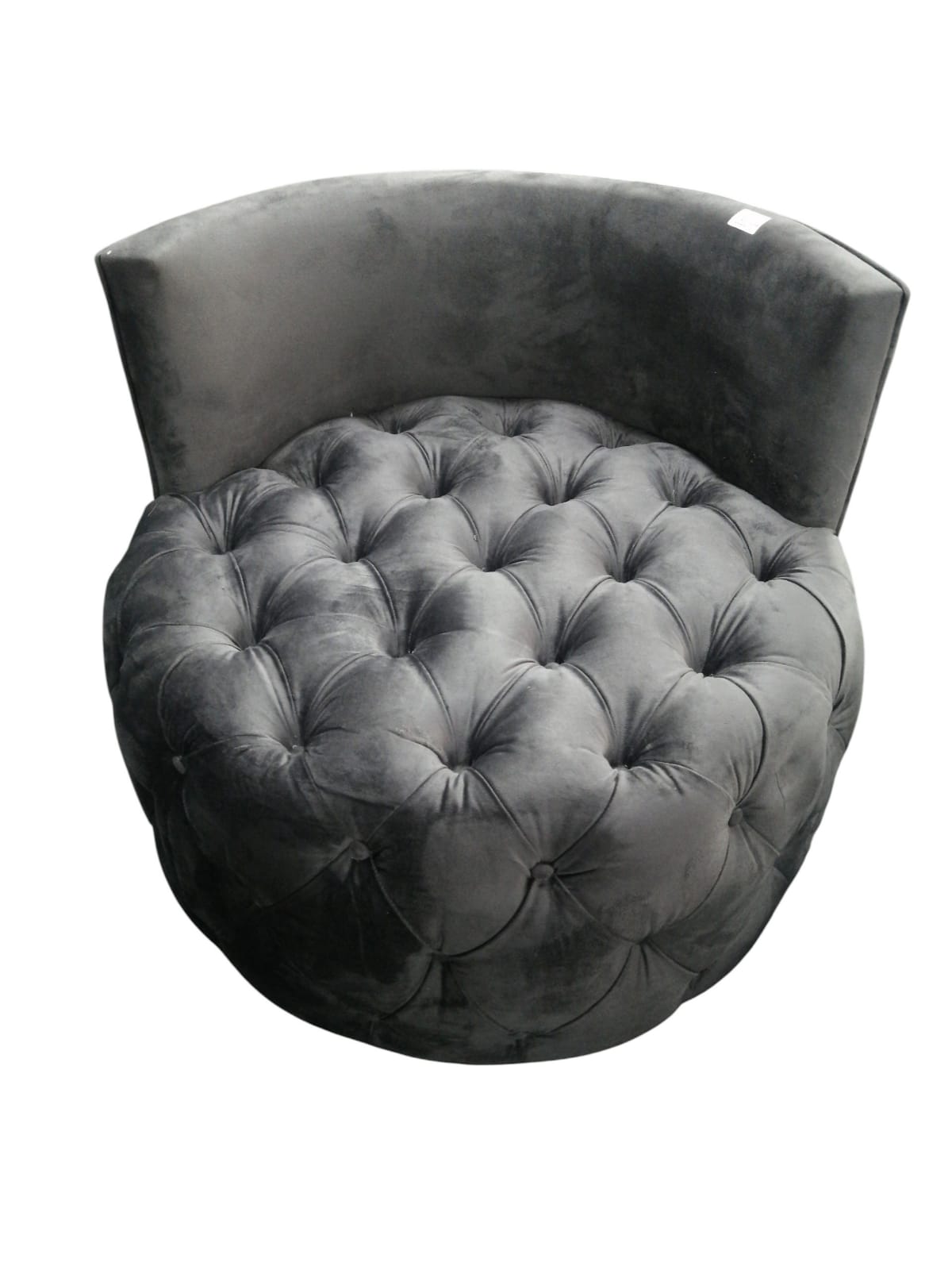 Grey Velvet 1 Seater Sofa