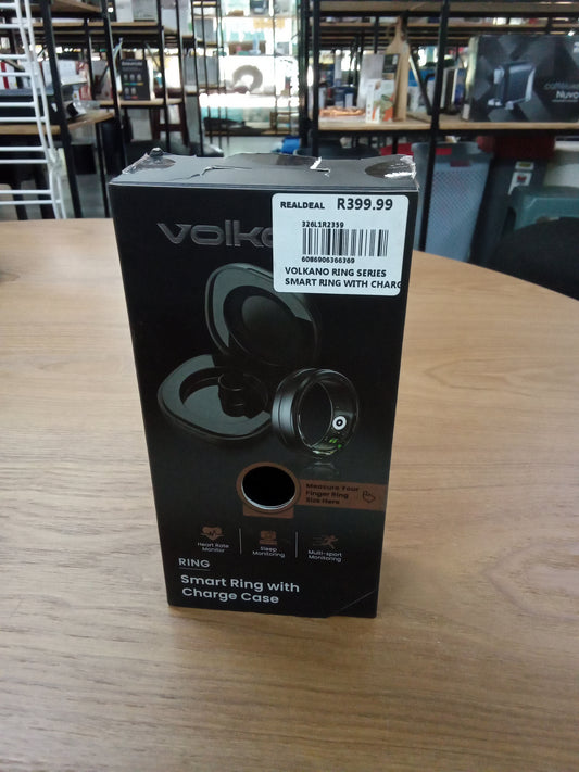 Volkano Ring Series Smart Ring with Charge Case Black
