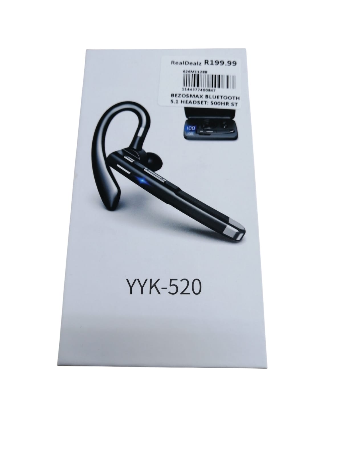 Wireless Rotatable SingleEar Bluetooth Earpiece with Battery Display Charging Case for Driving & Business